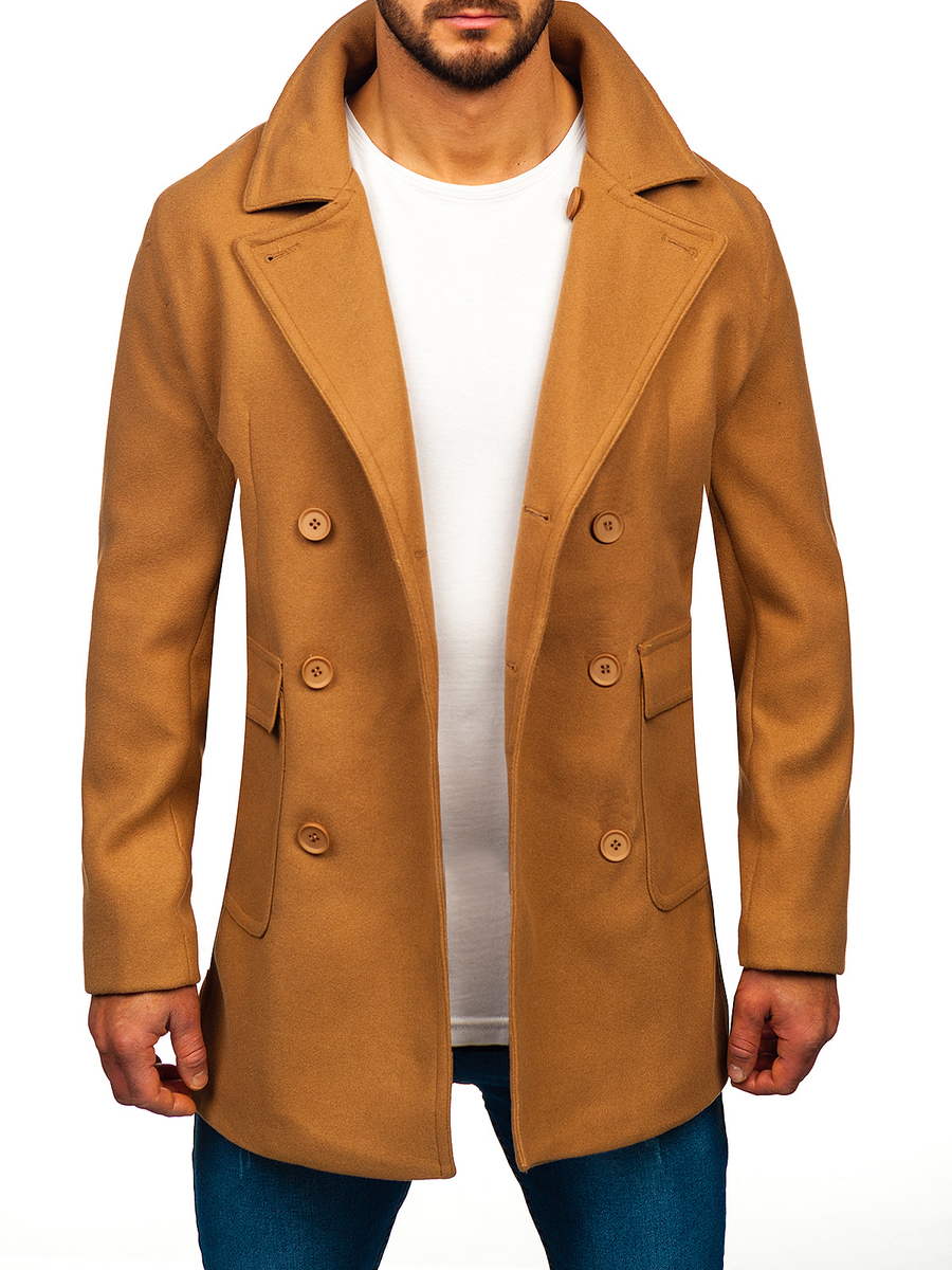 abrigo-corto-hombre-072eka-1.jpg Abrigo corto con doble botonadura de invierno para hombre camel Bolf 11Z8215A2 CAMEL - Imagen 1