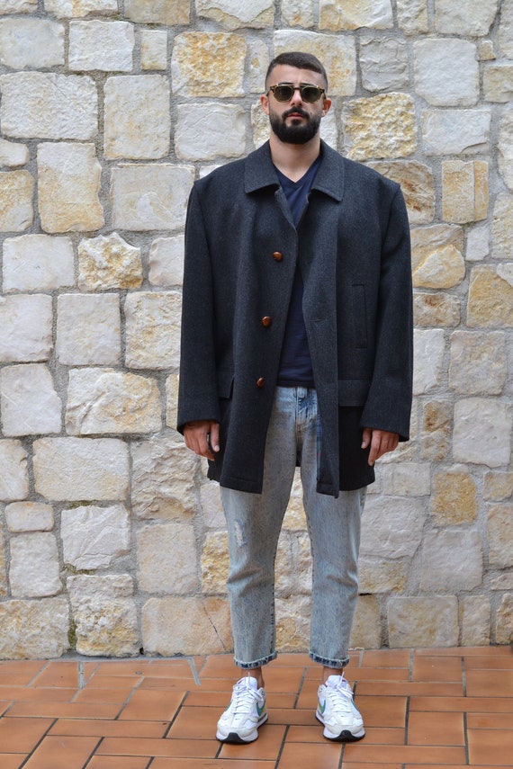 abrigo-corto-hombre-353oma-1.jpg Steinbock abrigo de loden gris hombres / abrigo corto de lana hombres / abrigo de invierno hombre / abrigo corto gris / abrigo de hombre Etsy España - Imagen 1