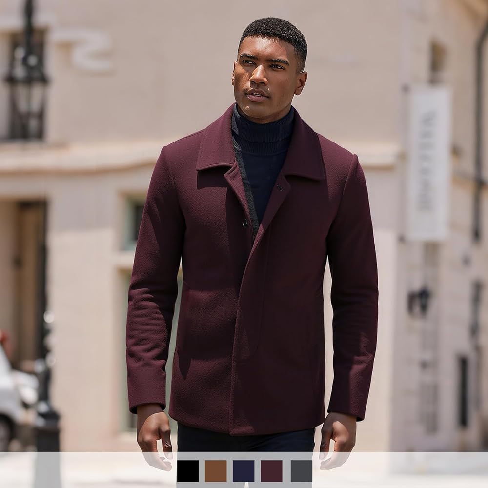 abrigo-corto-hombre-461lxf-1.jpg MODFUL Abrigo de lana para hombre, corto, cálido, informal, abrigo de invierno, chaqueta de estilo trench, abrigo tipo capa, granate, S: Amazon.es: ... - Imagen 1
