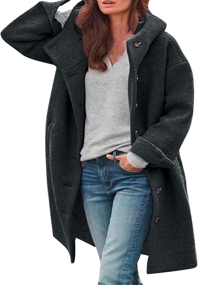abrigo-de-lana-248pjo-1.jpg Abrigo de lana para mujer, largo, elegante, cálido, corte ajustado, abrigo largo, chaqueta de forro polar para mujer, con capucha, abrigo de peluche, ... - Imagen 1