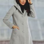 Abrigo de lana con capucha, chaqueta gris hecha a mano, estilo mod, Ylistyle C4955 Etsy España