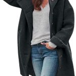 Abrigo de lana para mujer, largo, elegante, cálido, corte ajustado, abrigo largo, chaqueta de forro polar para mujer, con capucha, abrigo de peluche, ...