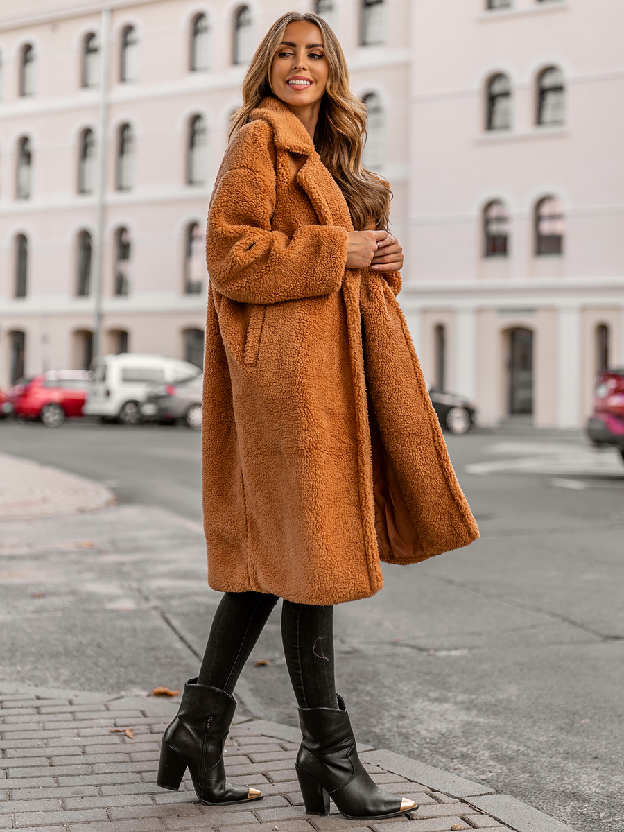 abrigo-de-mujer-936kbf-1.jpg Abrigo forrado largo de invierno para mujer camel Bolf AN105 - Imagen 1