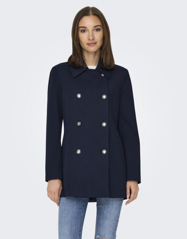 abrigo-de-pano-mujer-077aqd.jpg ABRIGO FINO AZUL MARINO DE MUJER DE ONLY Mendicoa - Imagen 1