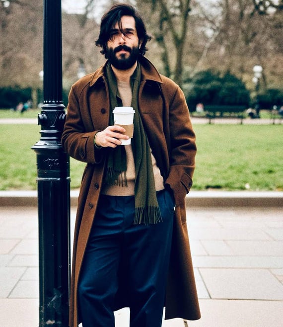 abrigo-hombre-largo-210qut-1.jpg Abrigo largo clásico de lana para hombre: gabardina de invierno vintage marrón tostado para hombre Etsy España - Imagen 1