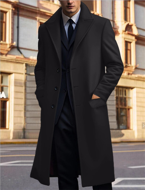 abrigo-hombre-largo-543ryv-1.jpg Chaqueta Larga Abrigos De Hombre Elegantes Parka Hombre Abrigo Largo Abrigo Hombre Invierno Lana Sobretodo Botón - Imagen 1