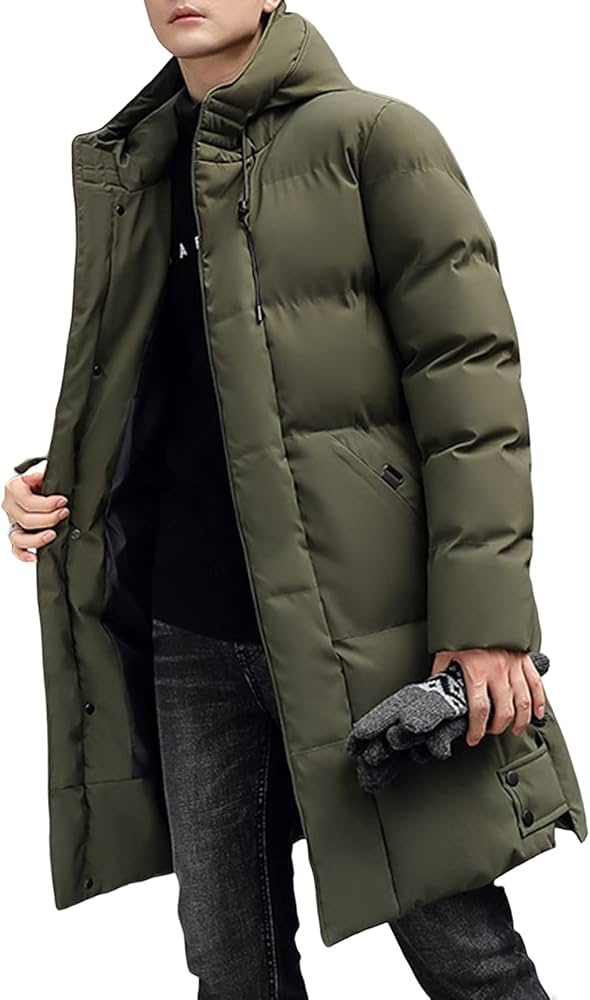 abrigo-hombre-largo-940kdq-1.jpg SHINROAD Abrigo largo de invierno para hombre, chaqueta con capucha, cárdigan acolchado grueso, cálido, talla grande, abrigo de invierno, uso diario, verde militar, talla M : Amazon.es: Moda - Imagen 1