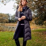 Abrigo largo impermeable gris con capucha para mujer KLtessa Kingsland Dressage