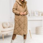 Chaqueta larga acolchada abrigo de invierno con capucha para mujer camel Bolf 5M3173