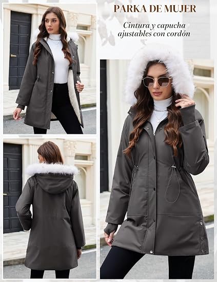 abrigo-invierno-mujer-937grg-1.jpg Vijamiy abrigo mujer de invierno chaqueta parka chaquetas Termico Abrigos Cálido Elegante Winter Jacket con Capucha Bolsillos(Azul marino,S): Amazon.es: Moda - Imagen 1
