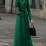 Abrigo de lana verde esmeralda, abrigo largo de lana, abrigo cruzado de lana, abrigo de invierno para mujer, gabardina con cinturón, abrigo de lana de corte A, Ylistyle C4952 Etsy España