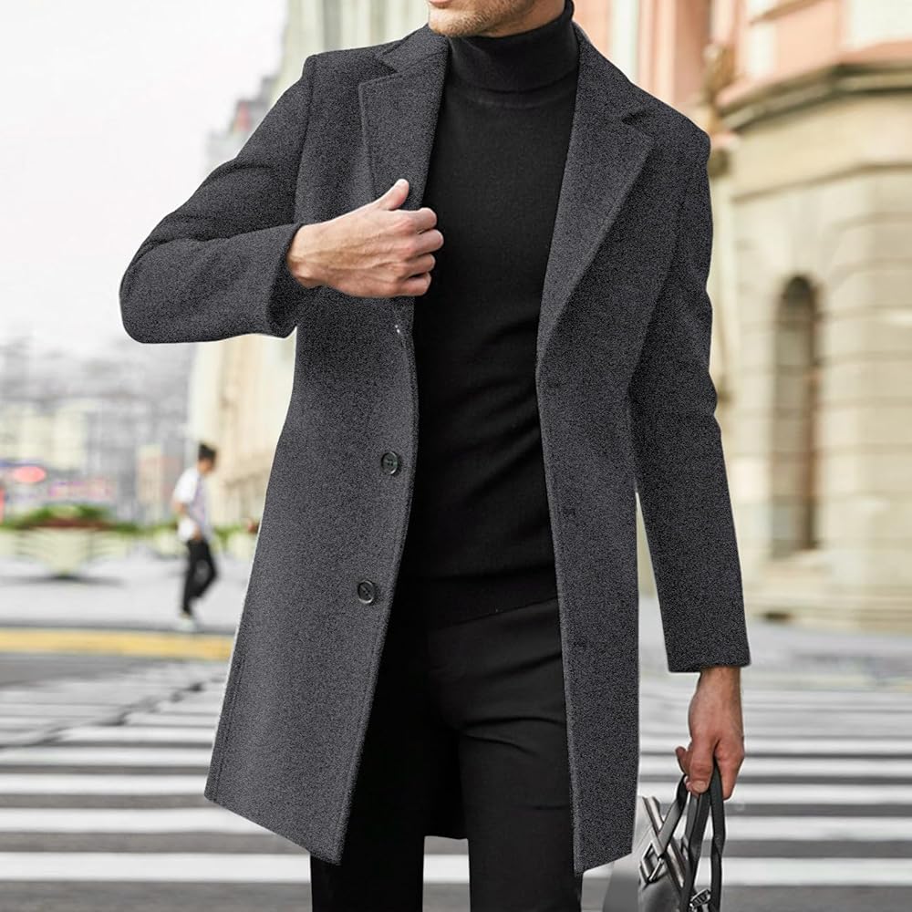 abrigo-lana-671hfx-1.jpg Abrigo De Lana CáLido Para Hombre, Abrigo De Invierno, Chaqueta De Hombre, Abrigo Largo, Corte Ajustado, Abrigo De Lana, Abrigo De Entretiempo, ... - Imagen 1