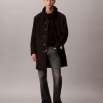 Abrigo de lana Hombre con cuello subido Calvin Klein Negro 34