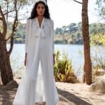 Abrigo largo blanco tipo rejilla – Colección Prêt à Porter Matilde Cano