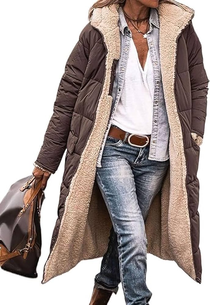 abrigo-marron-mujer-636pct-1.jpg Abrigos de invierno for mujer, largos en ambas chaquetas acolchadas, abrigo cálido con capucha, chaqueta de invierno for mujer, abrigo informal con capucha, ropa exterior for mujer, chaqueta for exter : Amazon.es: - Imagen 1