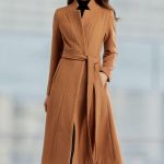 Abrigo de lana marrón, Abrigo largo de lana, Abrigo de invierno para mujer, Abrigo de lana