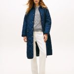 Abrigo largo acolchado de corte oversize | Azul | Tommy Hilfiger