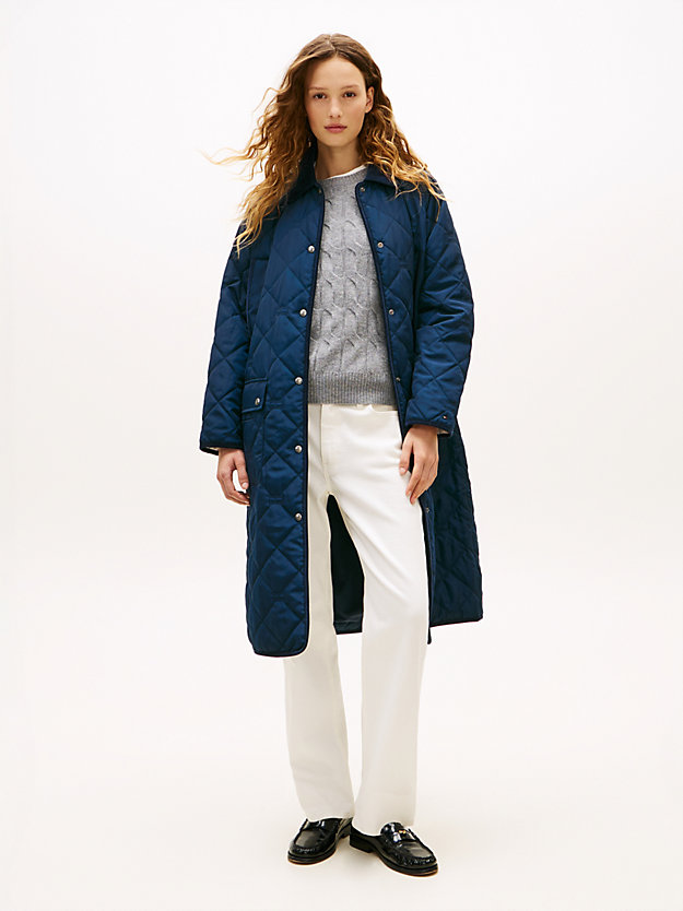 abrigo-oversize-mujer-553rga-1.jpg Abrigo largo acolchado de corte oversize | Azul | Tommy Hilfiger - Imagen 1