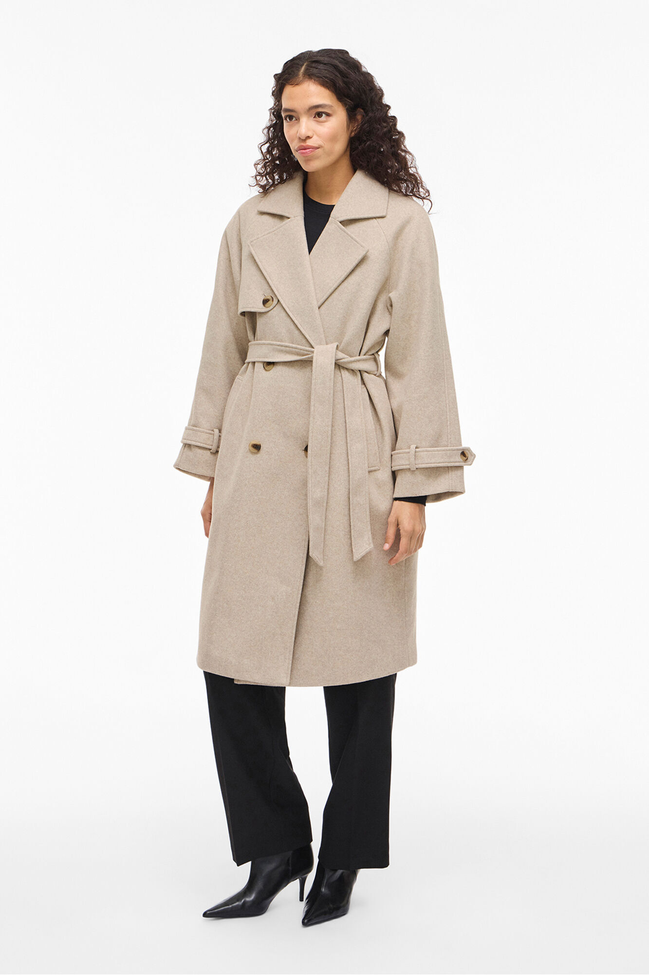 abrigo-pano-408hvp.jpg Abrigo de paño largo anudado | Ofertas en abrigos y parkas de mujer | Fifty Outlet - Imagen 1