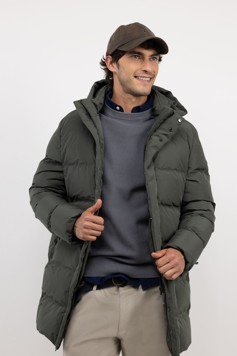 abrigo-plumas-hombre-556jyk-1.jpg Abrigo plumas largo El Ganso verde para hombre - Imagen 1