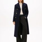 Abrigo largo entallado en mezcla de lana | Azul | Tommy Hilfiger