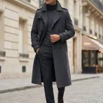 Abrigos largos de hombre de lana con cuello de solapa con muesca abrigos de corte entallado en color camello Milanoo.com