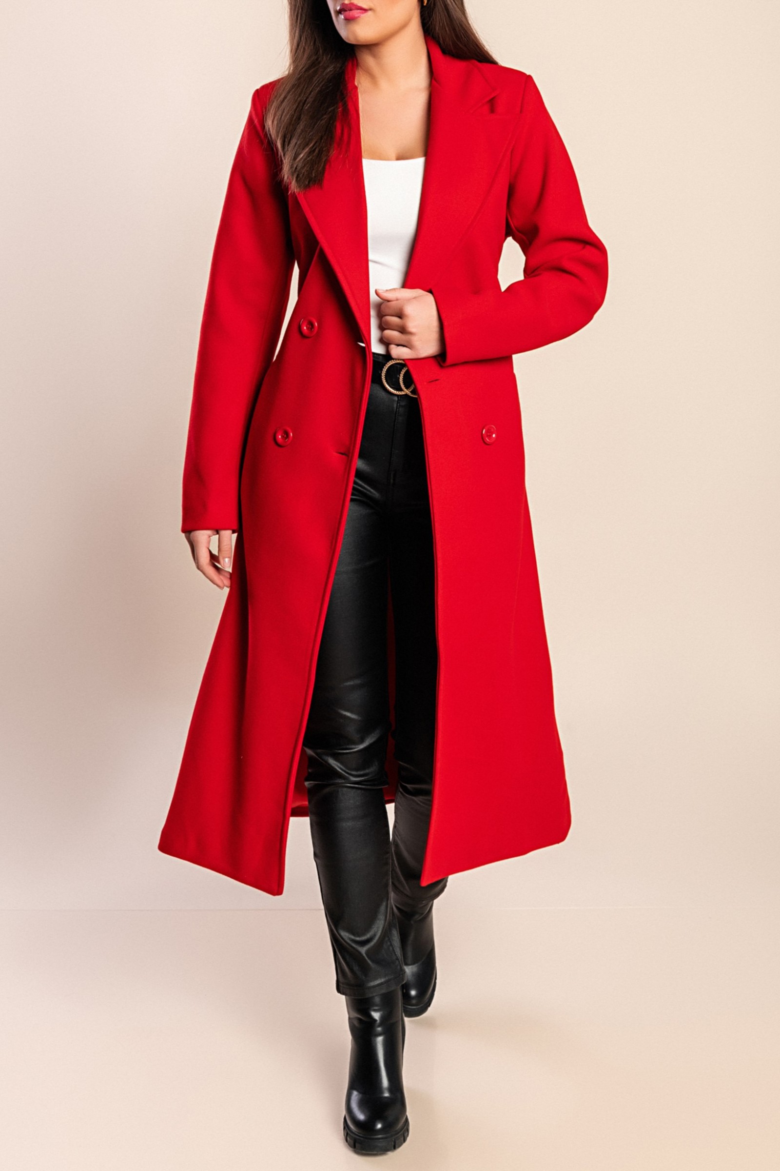 abrigos-largos-986mwr-1.jpg Elegante abrigo largo con botones, rojo 66% - Imagen 1