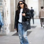 Vaqueros Outfit Con Blazer Negra Cómo Llevar Saco Negro De Cuero Al Estilo De Los Años 90 En Otoño