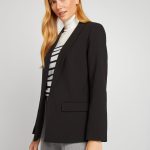 Chaqueta blazer largo medio negro