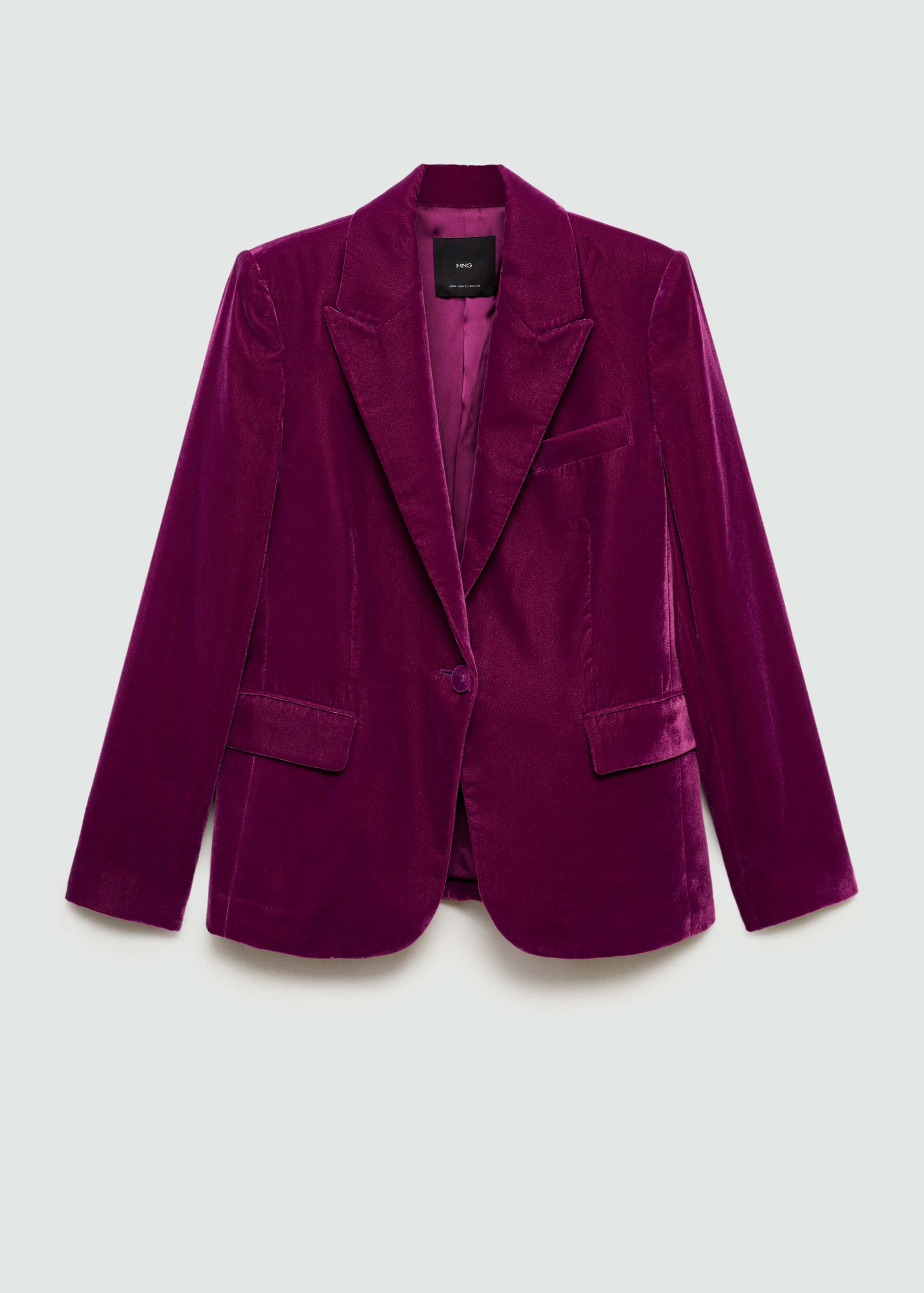 blazer-terciopelo-mujer-225iae-1.jpg Blazer terciopelo estructurado Mujer | MANGO OUTLET España (Península y Baleares) - Imagen 1