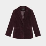 Blazer mujer de corte recto de terciopelo Noon Burdeos · El Corte Inglés