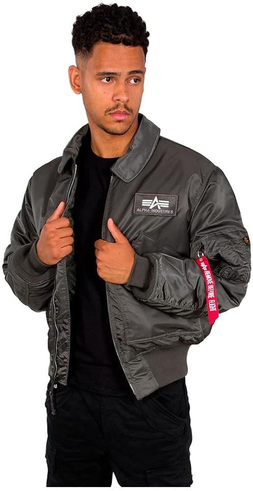 chaqueta-alpha-industries-449vql-1.jpg Alpha Industries Chaqueta Bomber CWU 45 para Hombre Bombardero y Vuelo, Rep.Grey, XXL: Amazon.es: Moda - Imagen 1