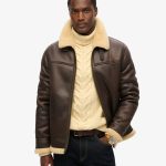 Chaqueta de aviador de borrego sintético