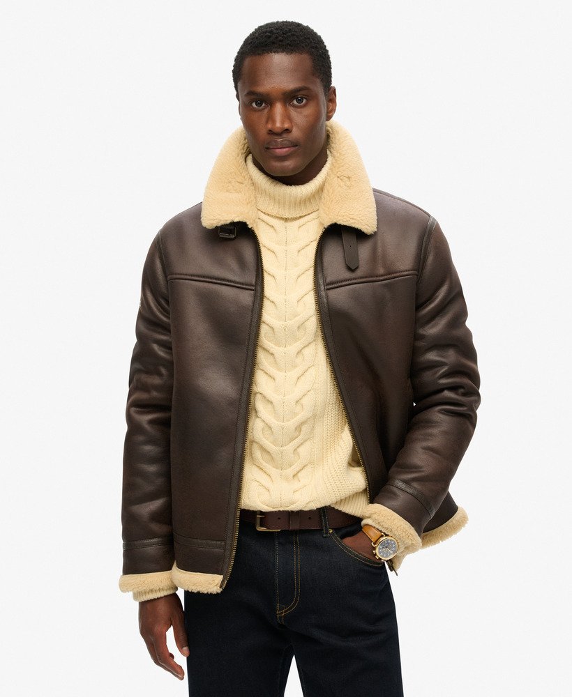 chaqueta-aviador-hombre-136qbh-1.jpg Chaqueta de aviador de borrego sintético - Imagen 1