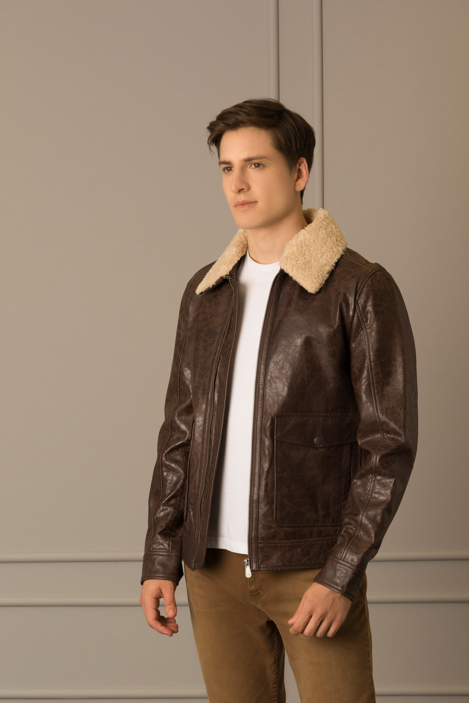 chaqueta-aviador-hombre-368zrp-1.jpg Chaqueta Aviador Hombre Casaca Aviador Chaqueta Aviador Hombre Chaqueta Bomber Hombre Cuero Ropa Casaca De Cuero - Imagen 1