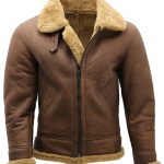 Chaqueta Aviador Cuero B3 Shearling Hombre Marrón Bomber