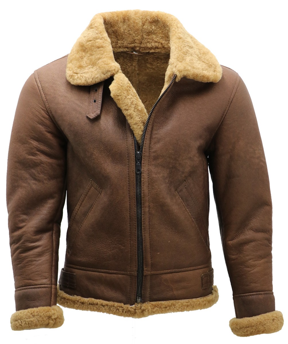 chaqueta-aviador-hombre-388hzl-1.jpg Chaqueta Aviador Cuero B3 Shearling Hombre Marrón Bomber - Imagen 1