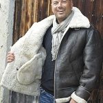 Noble House B 3 Chaqueta de aviador para hombre, piel de oveja auténtica, 20 mm, marrón, S: Amazon.es: Moda