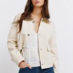 Chaqueta corta beige algodón | Chaquetas de Mujer | SPF
