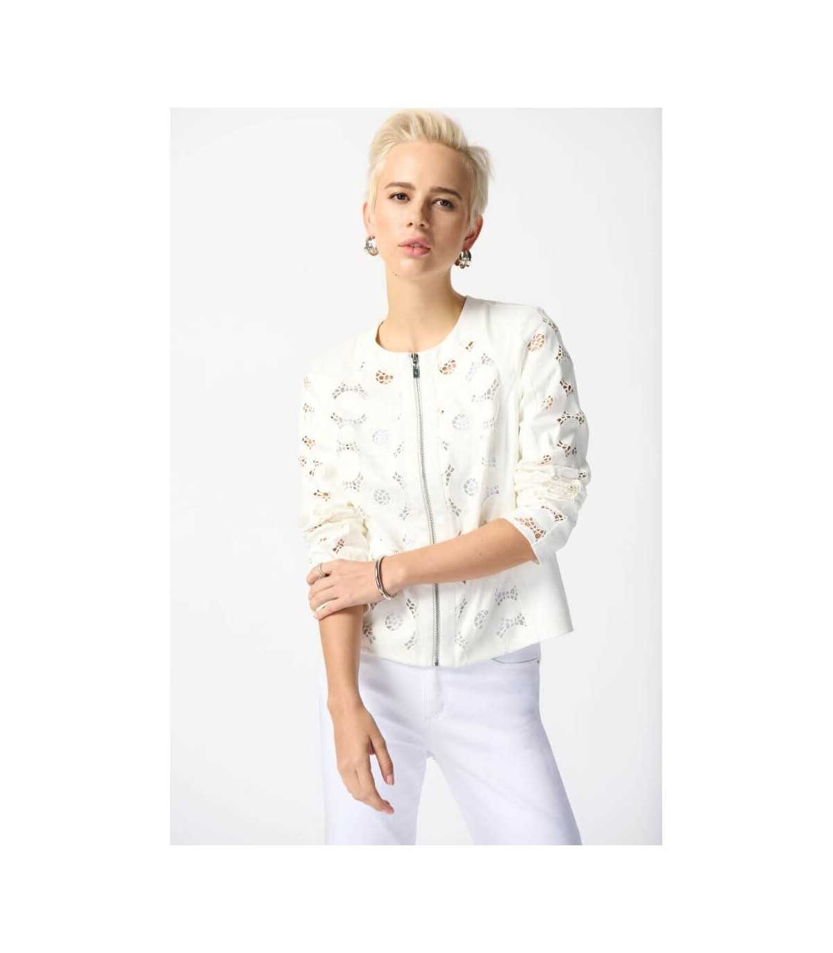chaqueta-blanca-120vav-1.jpg Chaqueta Blanca Bordada Joseph Ribkoff Mujer - Imagen 1
