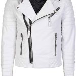 Chaqueta de cuero para hombre Brando para motocicleta Negan Bomber Biker Blanco Cuero Real Chaqueta Hombres