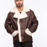 Chaqueta corta de borrego marron para hombre en piel guignard