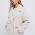 Abrigo borreguito doble abotonadura | Ofertas en abrigos y parkas de mujer | Fifty Outlet