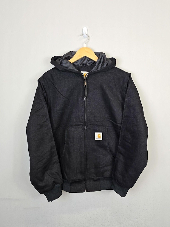 chaqueta-carhartt-997eqp-1.jpg Chaqueta Carhartt Reworked para hombre, color negro mediano, manga larga, capucha y cremallera completa Etsy España - Imagen 1