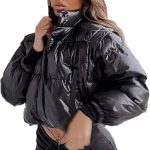 Chaqueta Corta para Mujer, Chaquetas Acolchadas Recortadas a La Moda para Mujer Abrigo Ligero Cálido De Invierno para La Fiesta De Citas De Compras ...