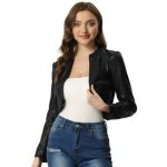 De Piel Chamarras De Mujer Largas Bolero Shrug De Manga Larga Para Mujer Chaqueta Corta De