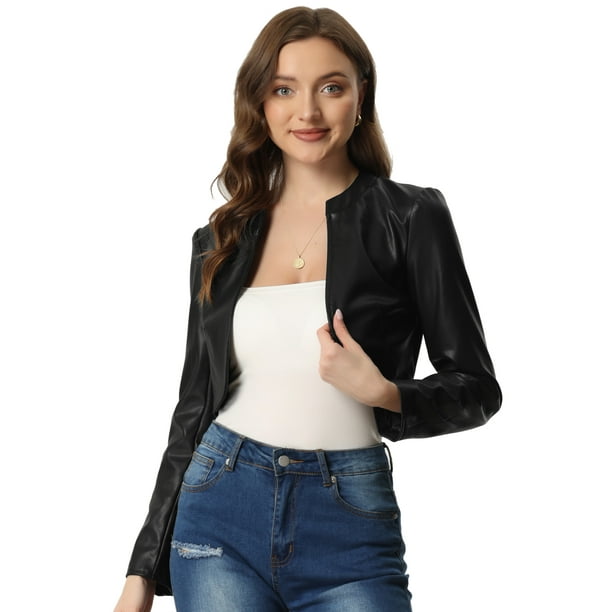 chaqueta-corta-mujer-611ubu-1.jpg De Piel Chamarras De Mujer Largas Bolero Shrug De Manga Larga Para Mujer Chaqueta Corta De - Imagen 1