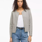 Chaqueta corta gris con cremallera VILA