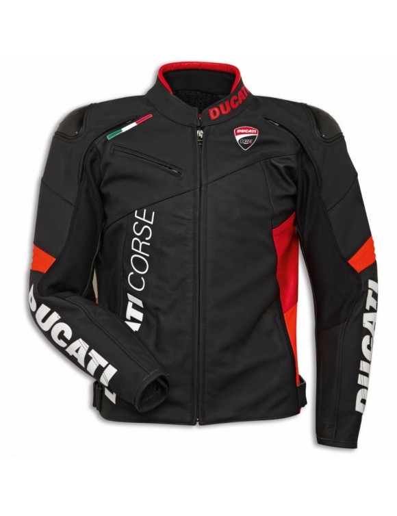chaqueta-de-moto-hombre-673xlc-1.jpg Chaqueta Moto Hombre en Piel Perforada Ducati Corse C6 Original 9810746 - Imagen 1