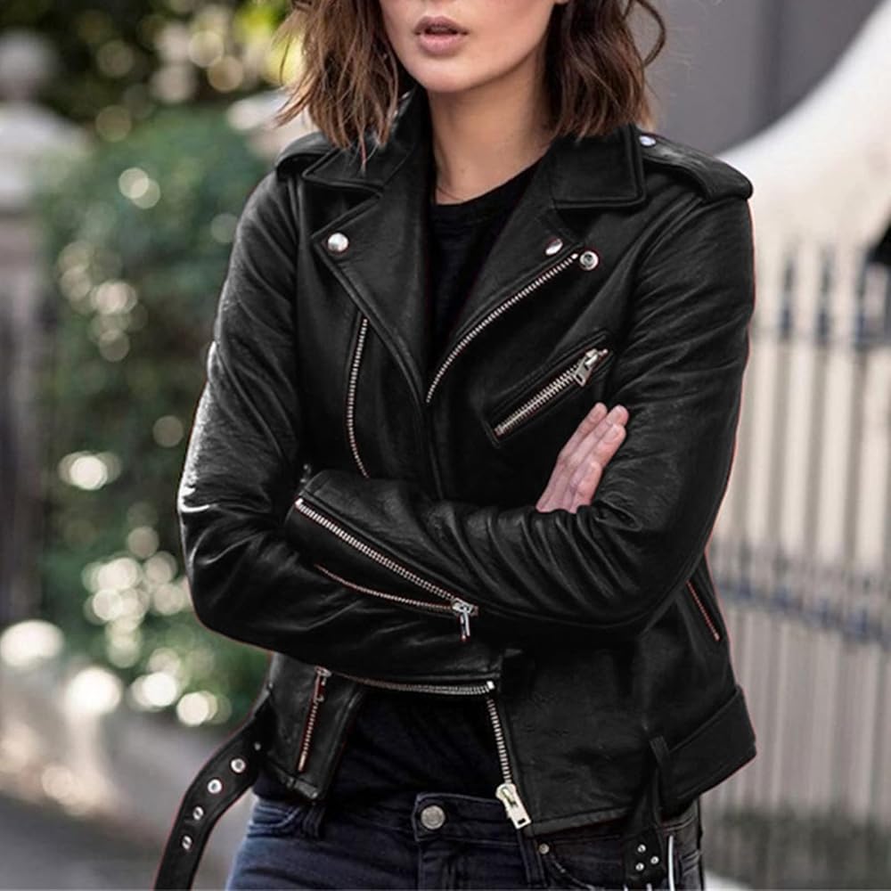 chaqueta-de-piel-mujer-995vso-1.jpg Chaqueta Polipiel Biker Negra El Corte Ingles De Cuero Mujer Cazadora Biker Formula Joven El Corte - Imagen 1
